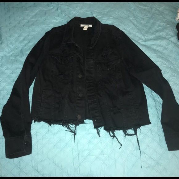 black denim jacket charlotte russe